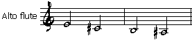 Ex.1. Alto flute; 4 note